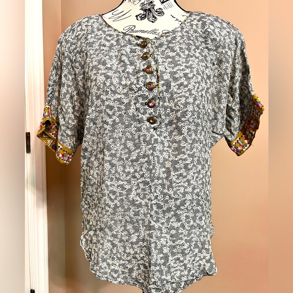Gray with lace overlay top